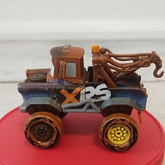 Mattel Tow Truck Toy - Brown Blue and Yellow